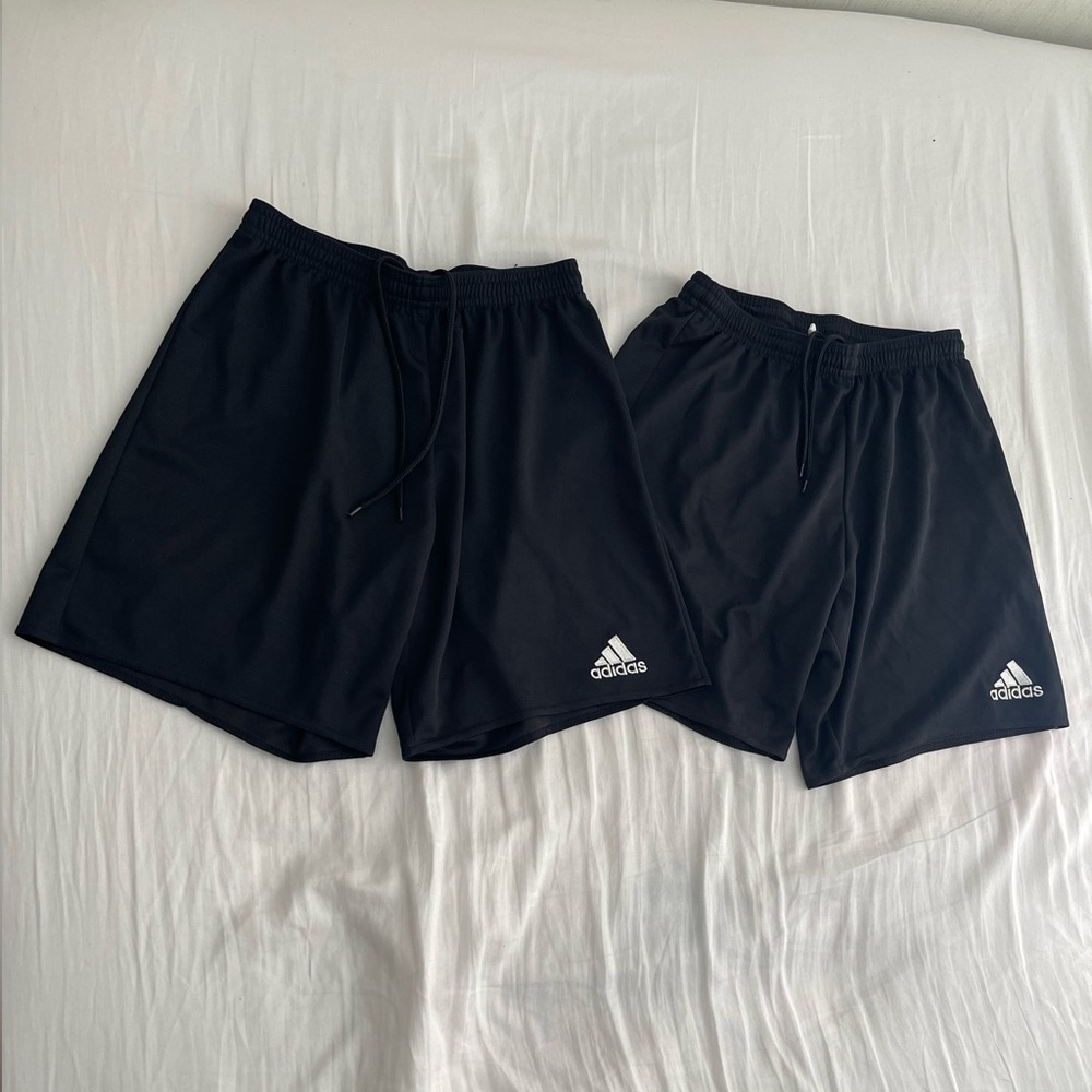 2 adidas soccer shorts